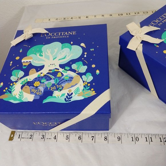 L'Occitane En Provence Holiday Blue Medium Empty Gift Box X 2 New - Picture 4 of 6
